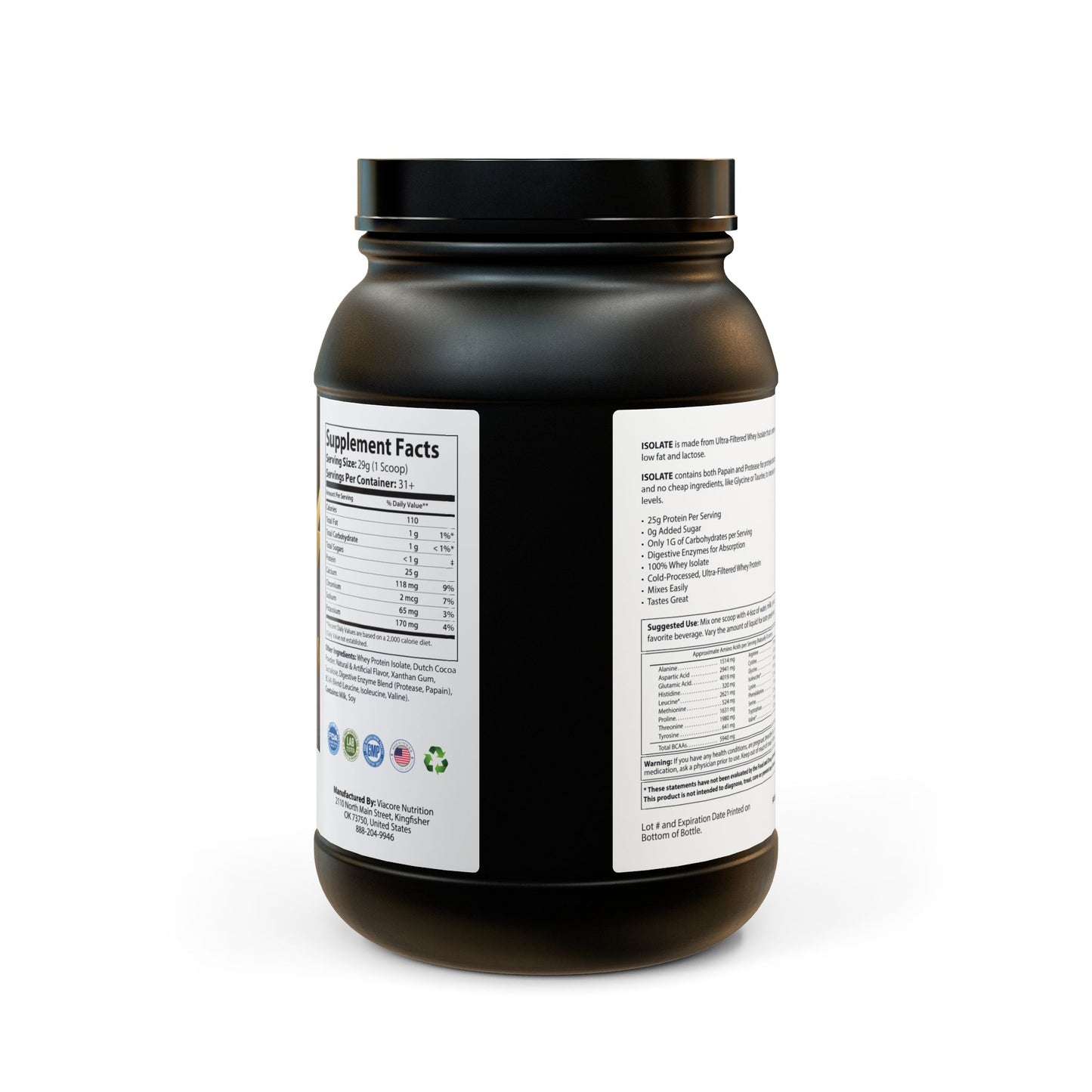 K1 Whey Isolate Protein Supplement (907g, 2lb)